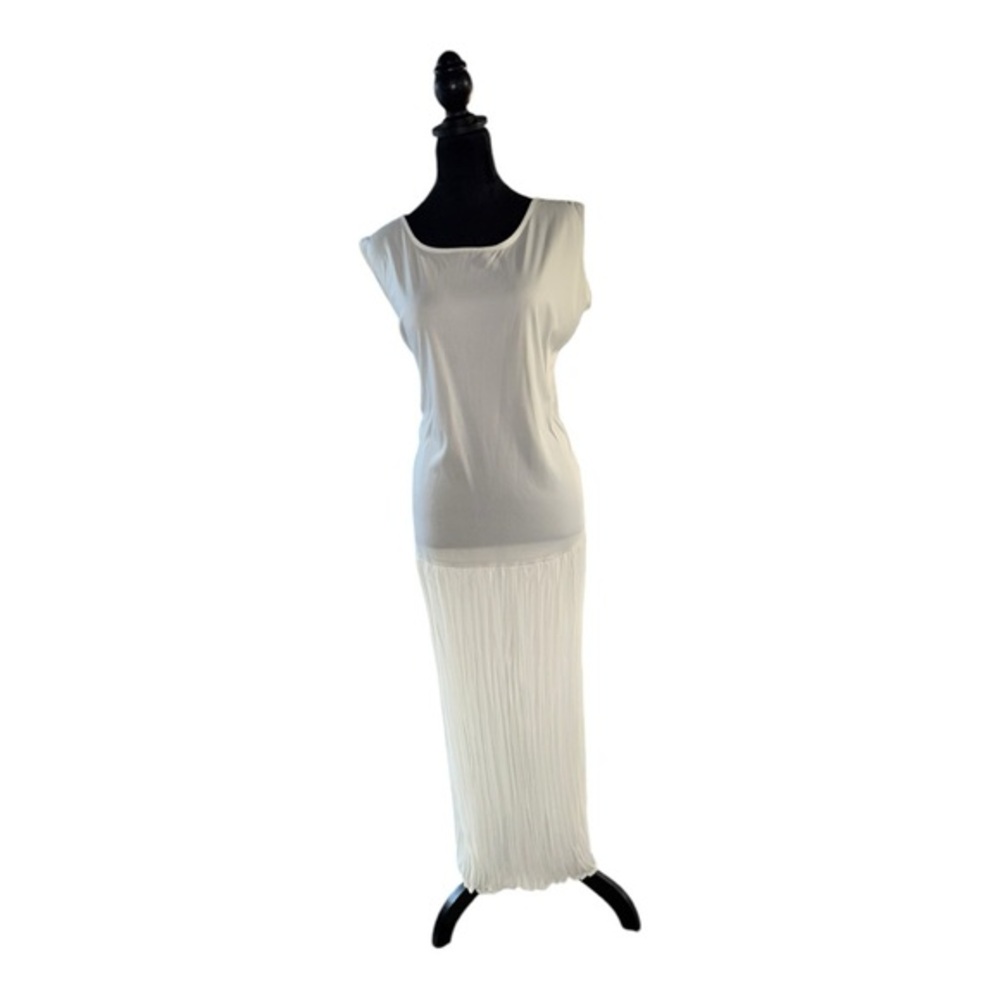 VTG 80s SHEER DROP -WAIST CAMISOLE SLIP MAXI DRESS W/ PLEATED SKIRT SIZE 16